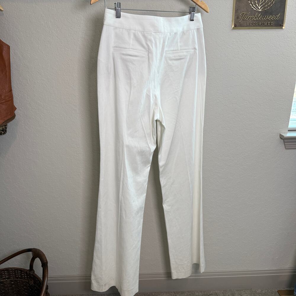 Women's Alice & Olivia White Seamed Flare Bottom Dress Pants Size 8 NWOT - Picture 9 of 13